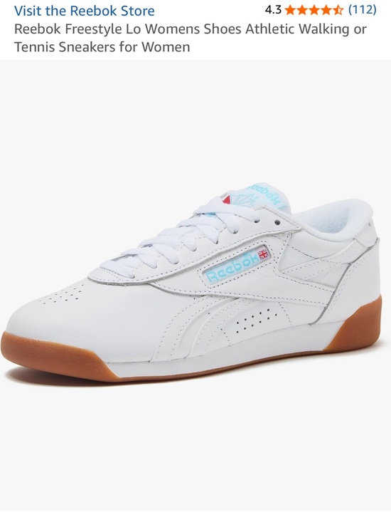 Reebok Shoes - Reebok Freestyle lo White Leather SneakersLight Blue Logo and GumSole never worn